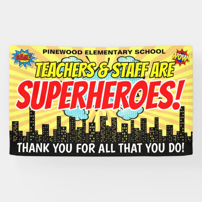 Superhero Teacher Appreciation Week Banner (Horizontal)