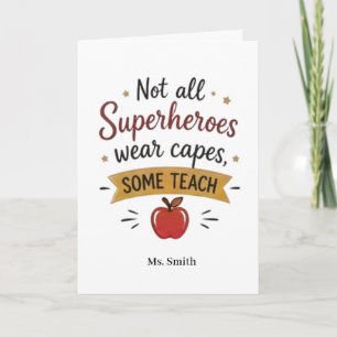 Superhero Teacher Personalised Card