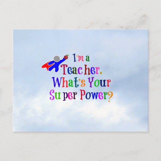 Superhero Teacher Postcard (Front)