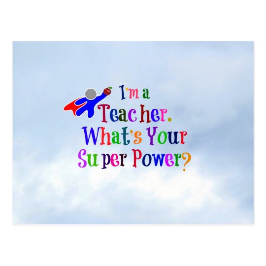 Superhero Teacher Postcard