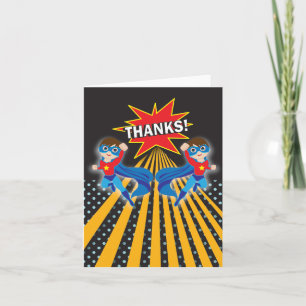 Superhero Twins Thank You Card