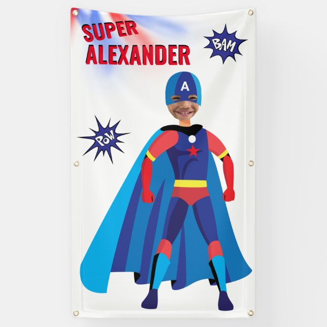 Superhero USA Stunning Boy Fab Birthday Amazing Banner (Vertical)
