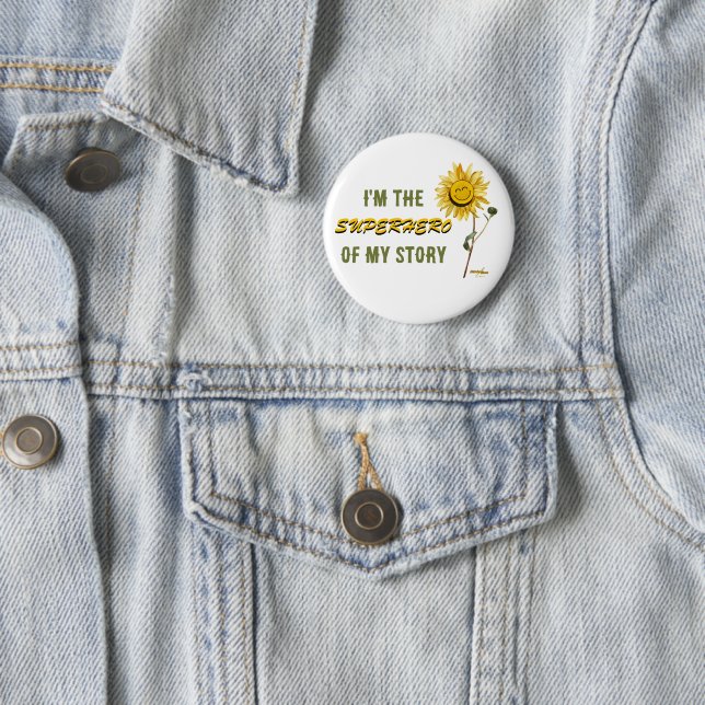 Superhero White Button by Poet Adiela Akoo (In Situ)