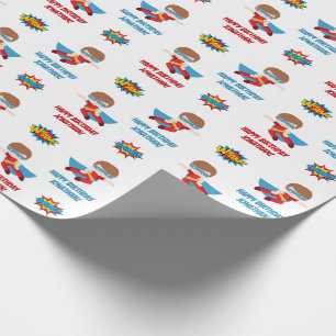 Superhero Wrapping Paper (Boy Personalised Name)