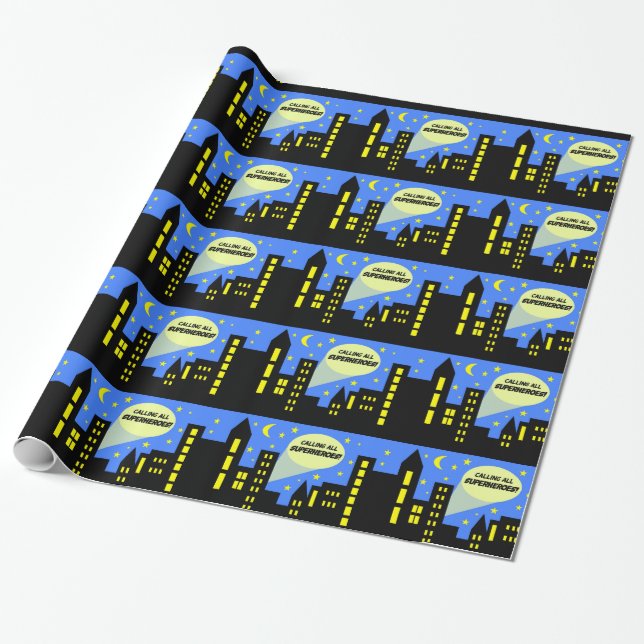 Superhero wrapping paper | super hero | tablecloth (Unrolled)