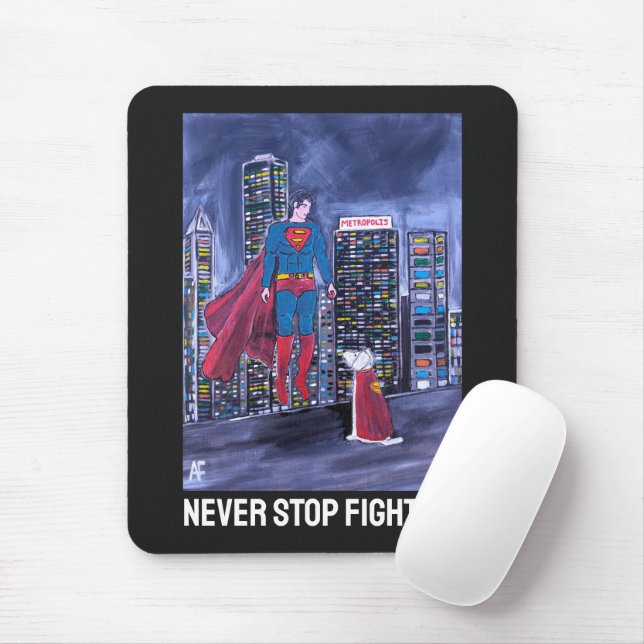 Superheroes Best Friend Painting by Alfred Fox Mouse Mat (With Mouse)