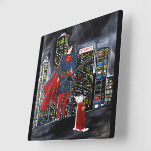 Superheroes Best Friend Painting by Alfred Fox Square Wall Clock