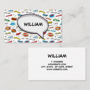 Superheroes Comics Pattern Business Card