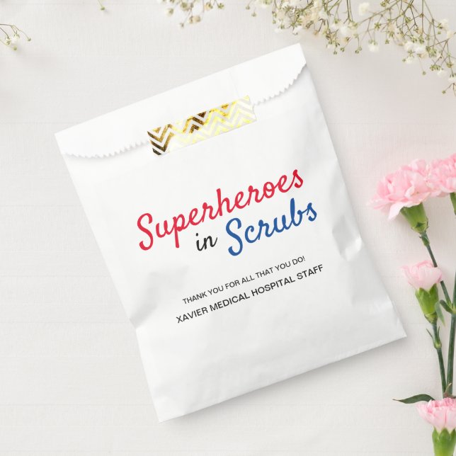 Superheroes in Scrubs Custom Hospital staff Favour Bags (Sealed)