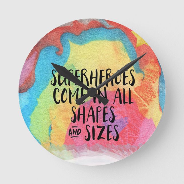 superheroes-inspirational- round clock (Front)