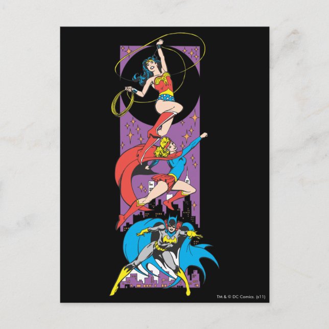 Superheroines In Action Postcard (Front)