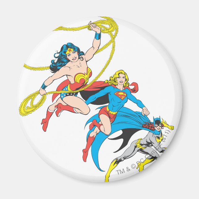 Superheroines Leap Magnet (Front)