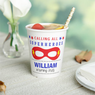 Superheros Party Happy Birthday Paper Cups