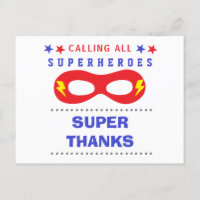 Superheros Party Super thank you