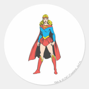 Superigirl Stands Classic Round Sticker