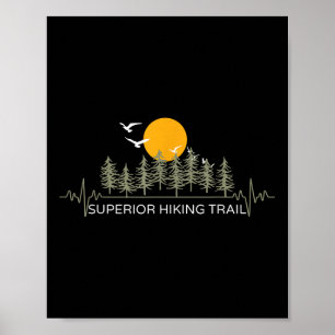 Superior Hiking Trail Heartbeat Nature Camper Hiki Poster