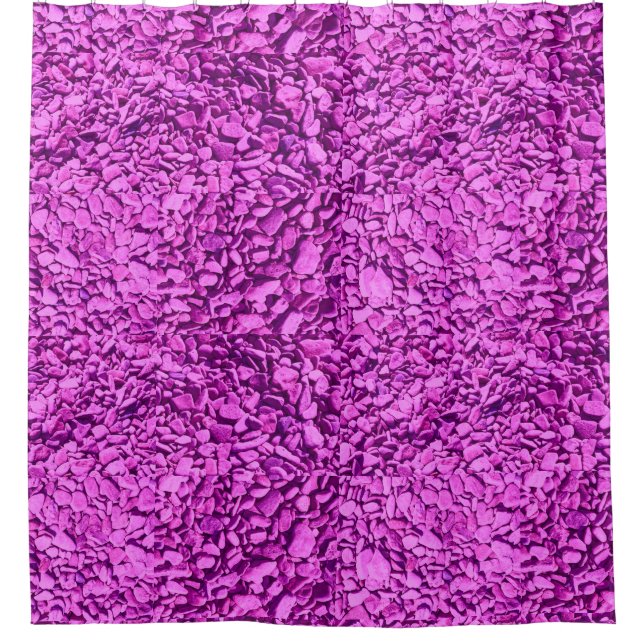 Superior Magenta Stone Beach Photo  Shower Curtain (Front)