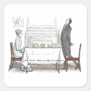 Superior Society, Jane Austen Pride and Prejudice Square Sticker