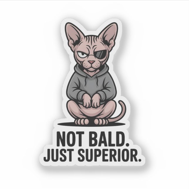 Superior Sphynx Cat Attitude Illustration (Front)