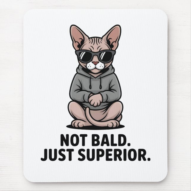 Superior Sphynx Cat Attitude Illustration Mouse Mat (Front)