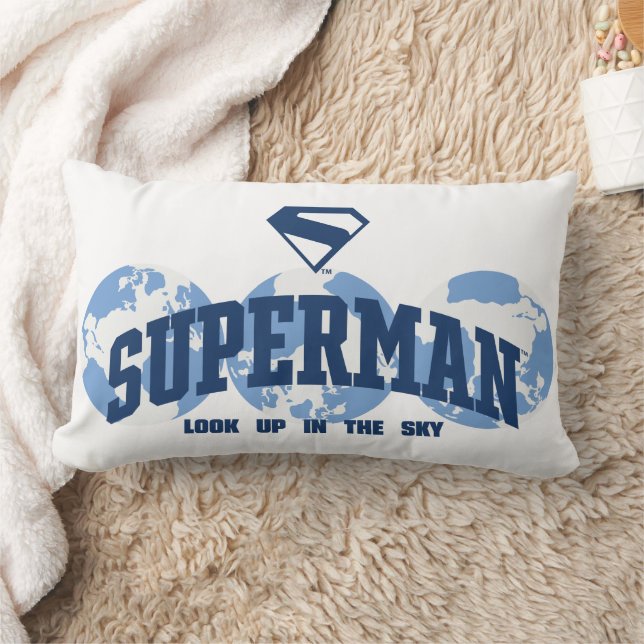 Superman Across the Globe Lumbar Cushion (Blanket)