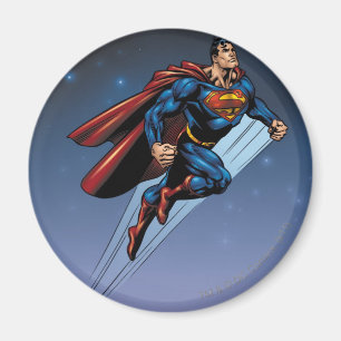 Superman against the night sky magnet