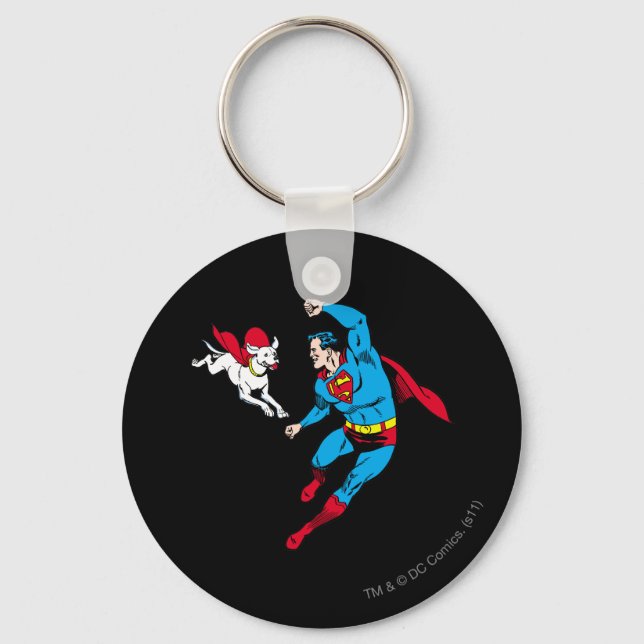 Superman and Krypto 2 Key Ring (Front)