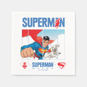Superman and Krypto Take Flight Napkin