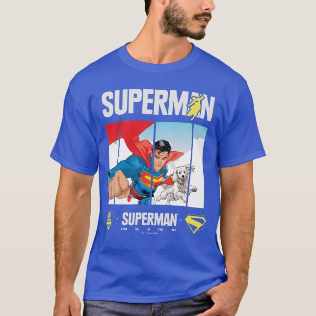 Superman and Krypto Take Flight T-Shirt (Front)