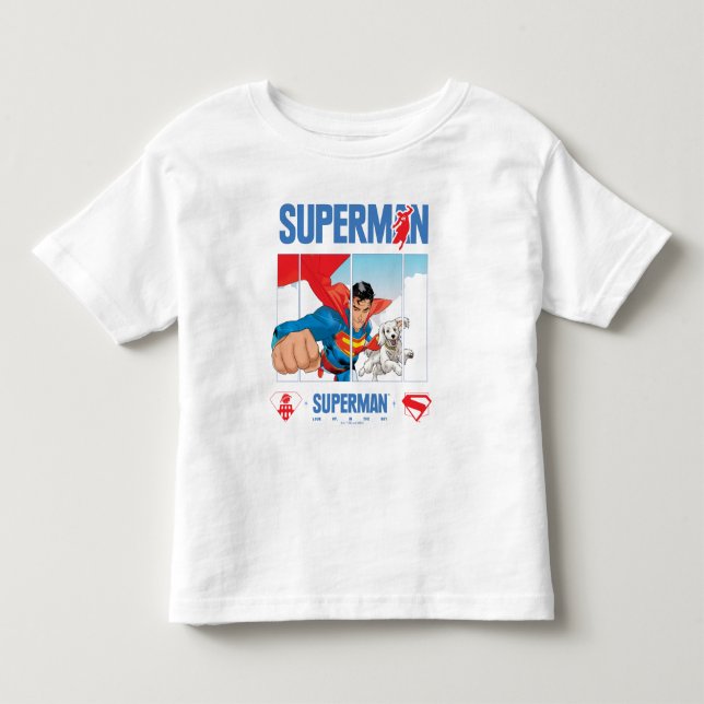 Superman and Krypto Take Flight Toddler T-Shirt (Front)