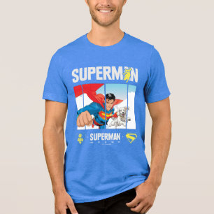 Superman and Krypto Take Flight Tri-Blend Shirt