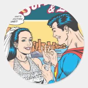 Superman and Lois Comic Classic Round Sticker