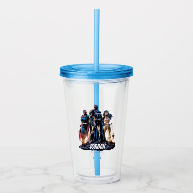 Superman, Batman, & Wonder Woman Trinity Acrylic Tumbler (Front)