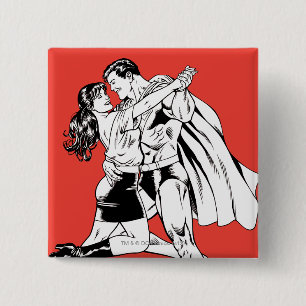 Superman Black and White 4 15 Cm Square Badge