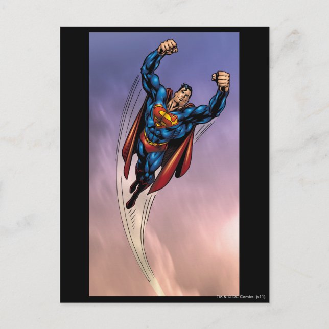 Superman both arms raised postcard (Front)