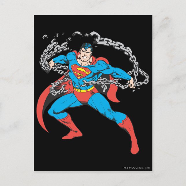 Superman Breaks Chains 2 Postcard (Front)