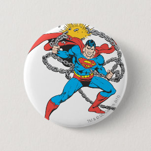 Superman Breaks Chains 3 6 Cm Round Badge