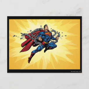 Superman breaks chains postcard