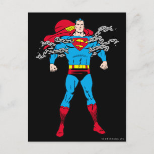 Superman Breaks Chains Postcard