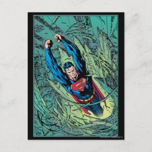 Superman breaks through postcard