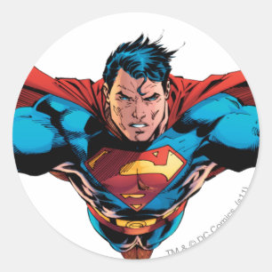 Superman cape flies classic round sticker