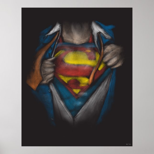 Superman | Chest Reveal Sketch Colorized Poster (Front)