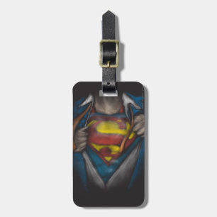 Superman Chest Reveal Sketch Colourized Luggage Tag