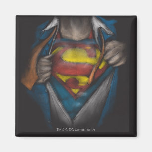 Superman Chest Reveal Sketch Colourized Magnet