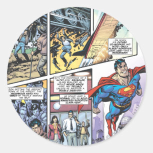Superman Comic Panel - Clark's Origins 2 Classic Round Sticker