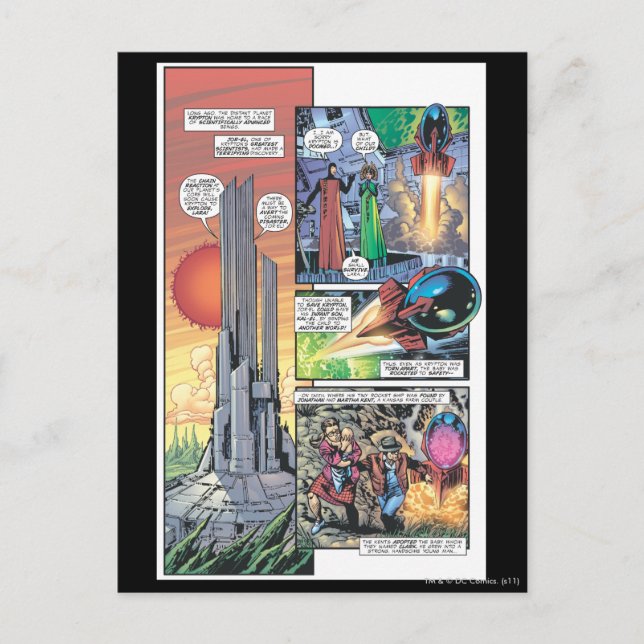 Superman Comic Panel - Clark's Origins Postcard (Front)