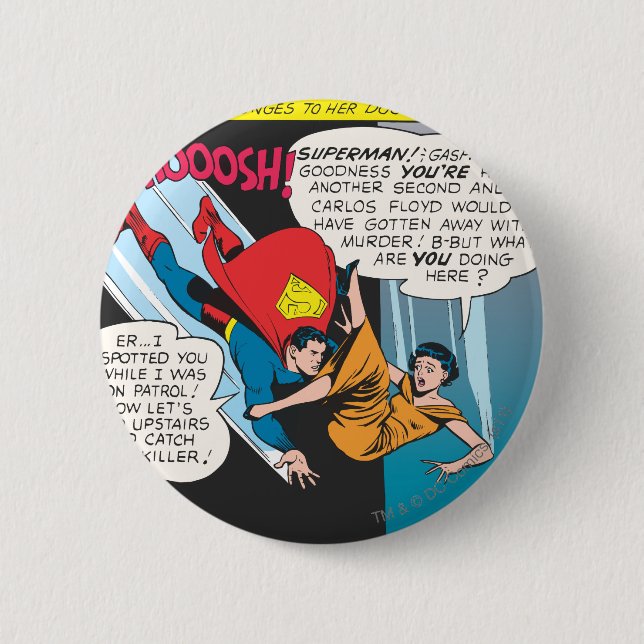 Superman Comic Panel - Lois Plunges 6 Cm Round Badge (Front)