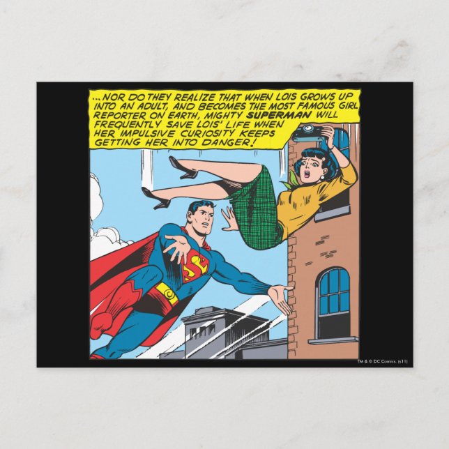 Superman Comic Panel - Saving Lois Postcard (Front)