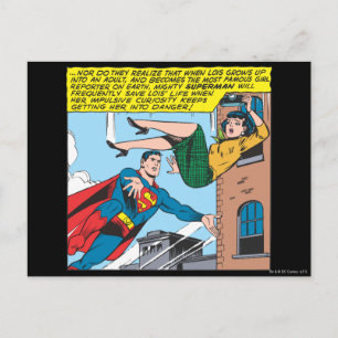 Superman Comic Panel - Saving Lois Postcard