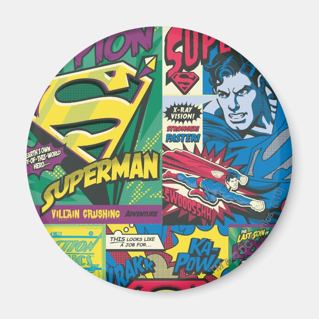 Superman Comic Panels Magnet (Front)